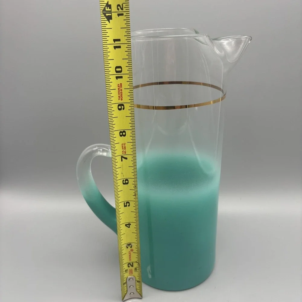 Vintage Blendo Turquoise Frosted Glass 11.5